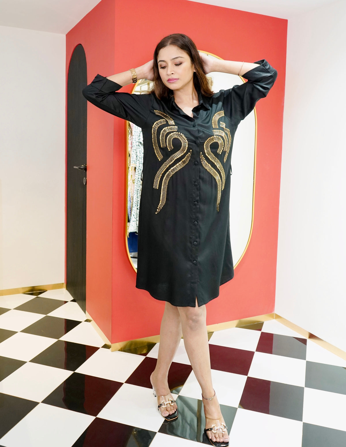 Safety Pin Shirt Dress