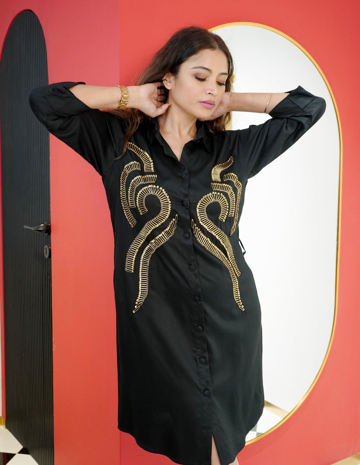 Safety Pin Shirt Dress